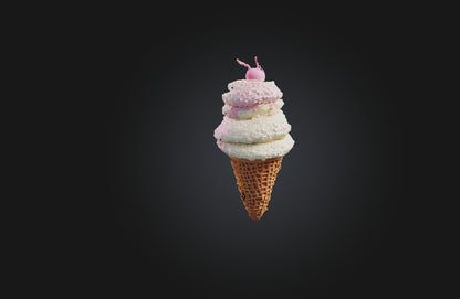 3D model Voxel Ice Cream Cone VR / AR / low-poly