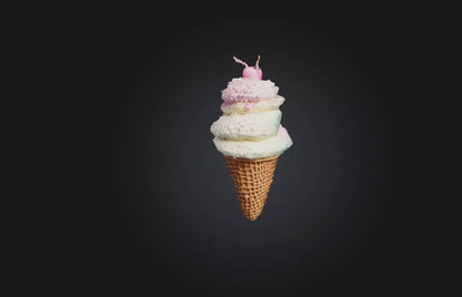 3D model Voxel Ice Cream Cone VR / AR / low-poly