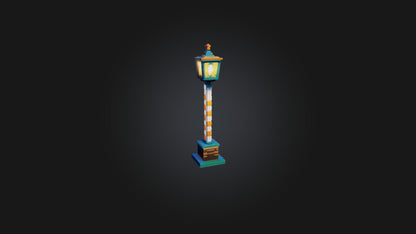 3D model Voxel Lamp Post VR / AR / low-poly