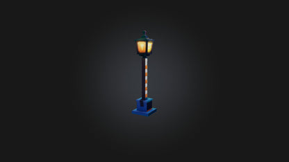 3D model Voxel Lamp Post VR / AR / low-poly