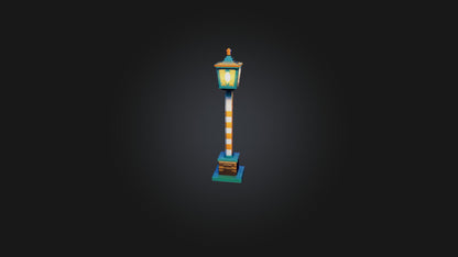 3D model Voxel Lamp Post VR / AR / low-poly