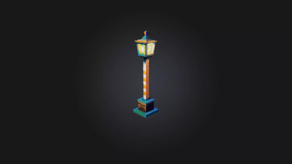 3D model Voxel Lamp Post VR / AR / low-poly