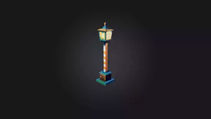 3D model Voxel Lamp Post VR / AR / low-poly