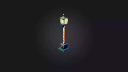 3D model Voxel Lamp Post VR / AR / low-poly