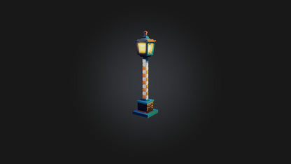 3D model Voxel Lamp Post VR / AR / low-poly