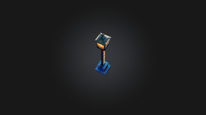 3D model Voxel Lamp Post VR / AR / low-poly