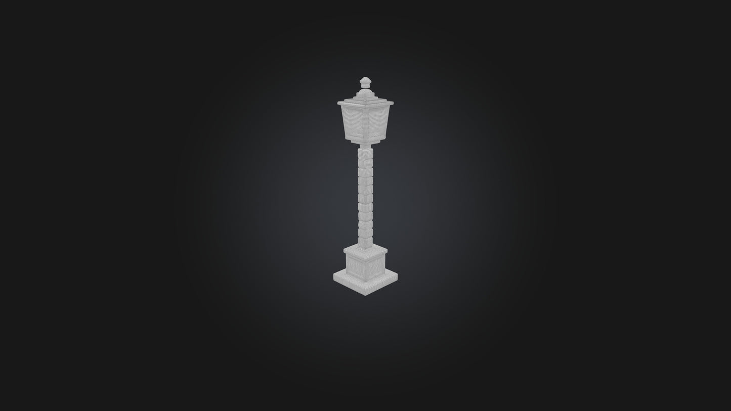 3D model Voxel Lamp Post VR / AR / low-poly