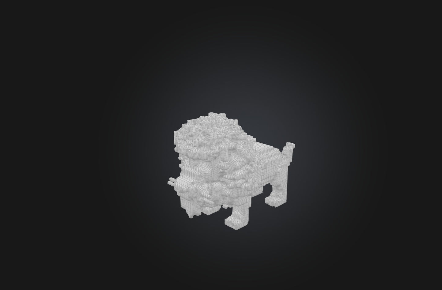 3D model Voxel Lion VR / AR / low-poly