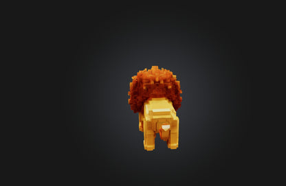 3D model Voxel Lion VR / AR / low-poly
