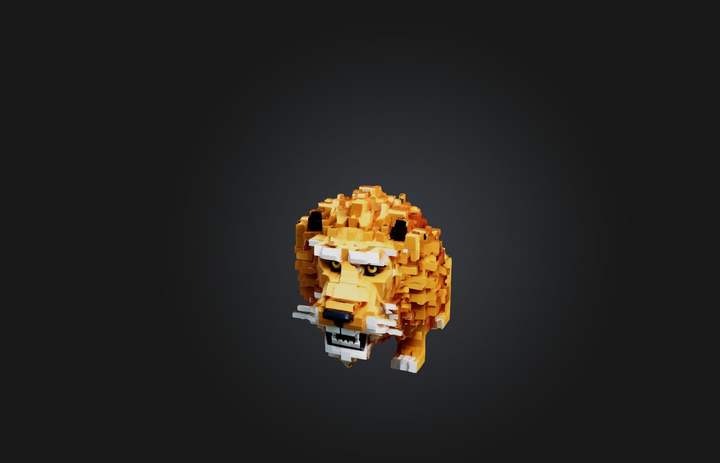3D model Voxel Lion VR / AR / low-poly