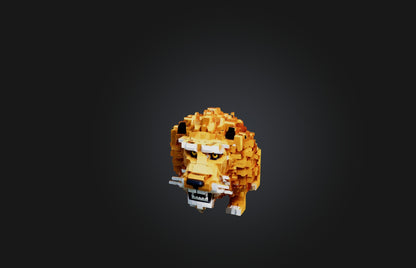 3D model Voxel Lion VR / AR / low-poly