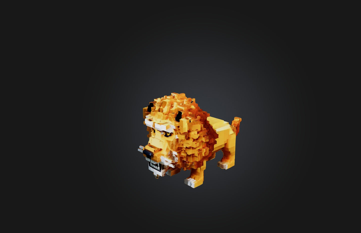 3D model Voxel Lion VR / AR / low-poly