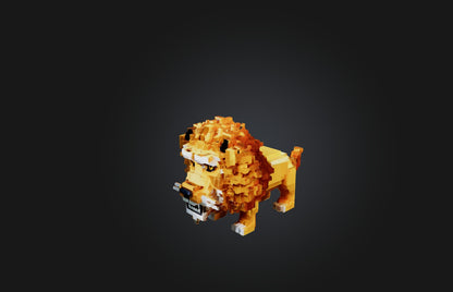 3D model Voxel Lion VR / AR / low-poly