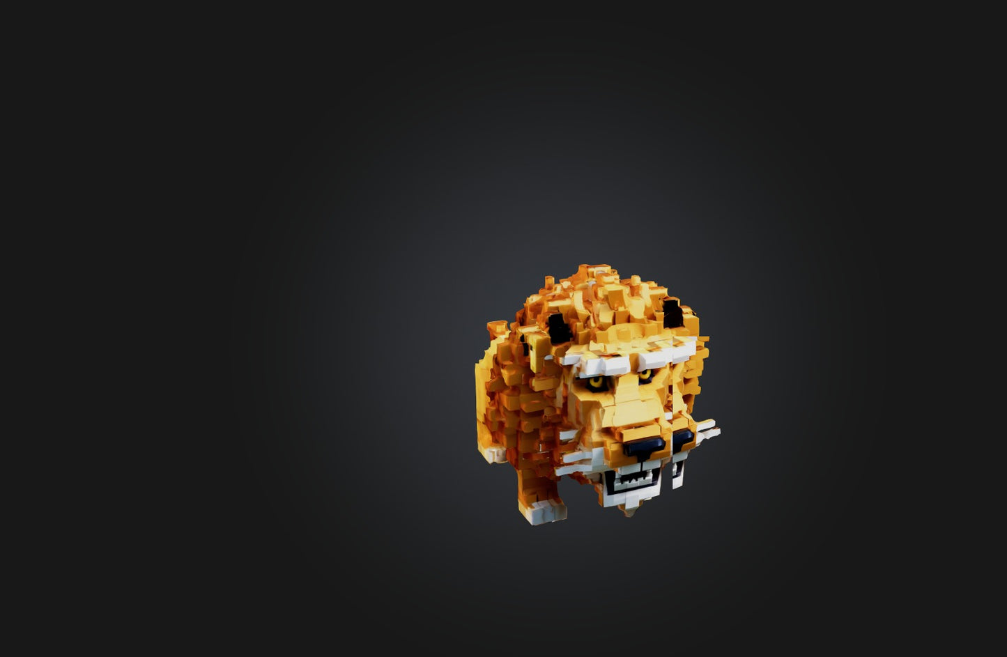 3D model Voxel Lion VR / AR / low-poly