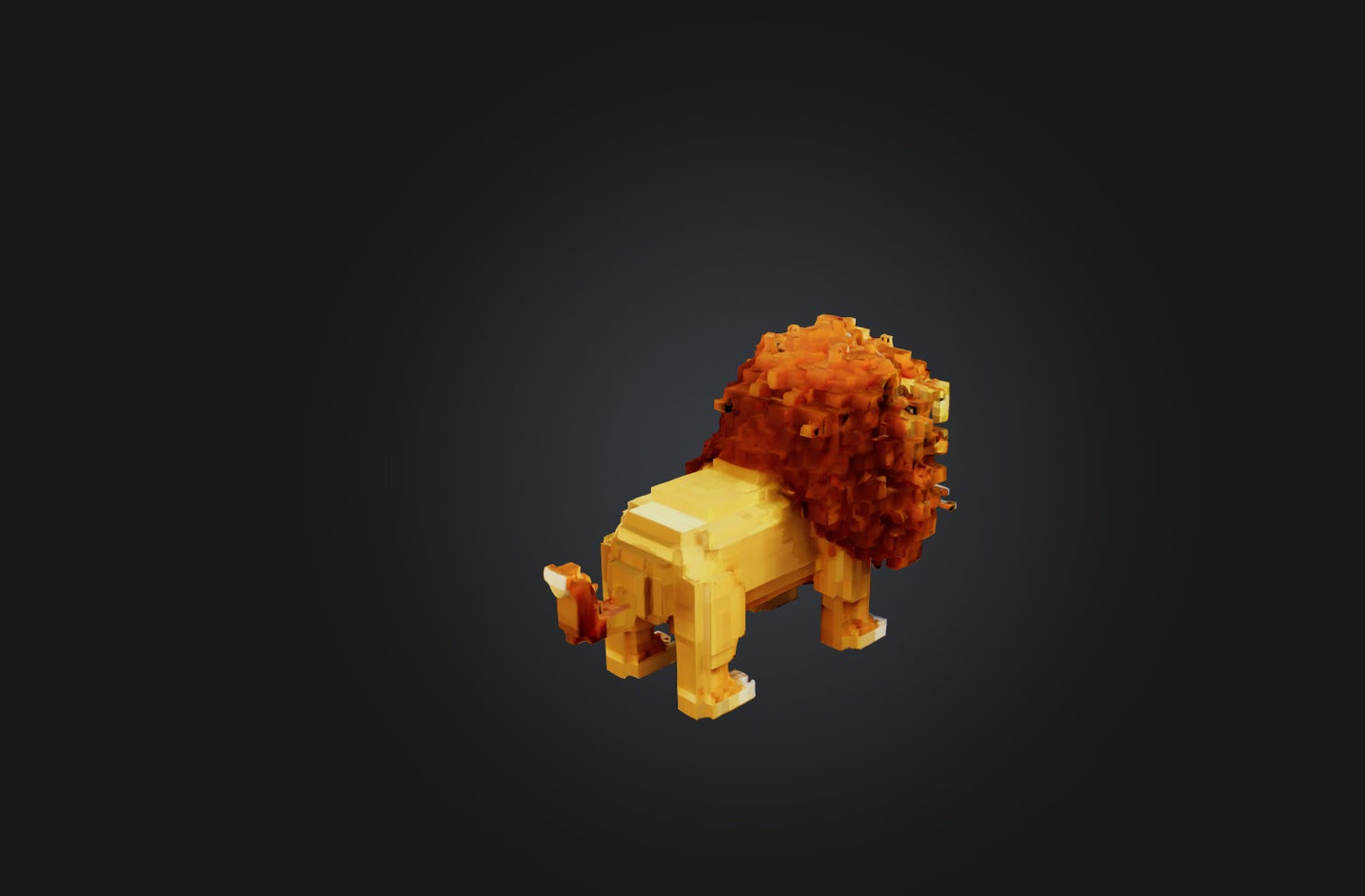 3D model Voxel Lion VR / AR / low-poly