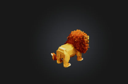 3D model Voxel Lion VR / AR / low-poly