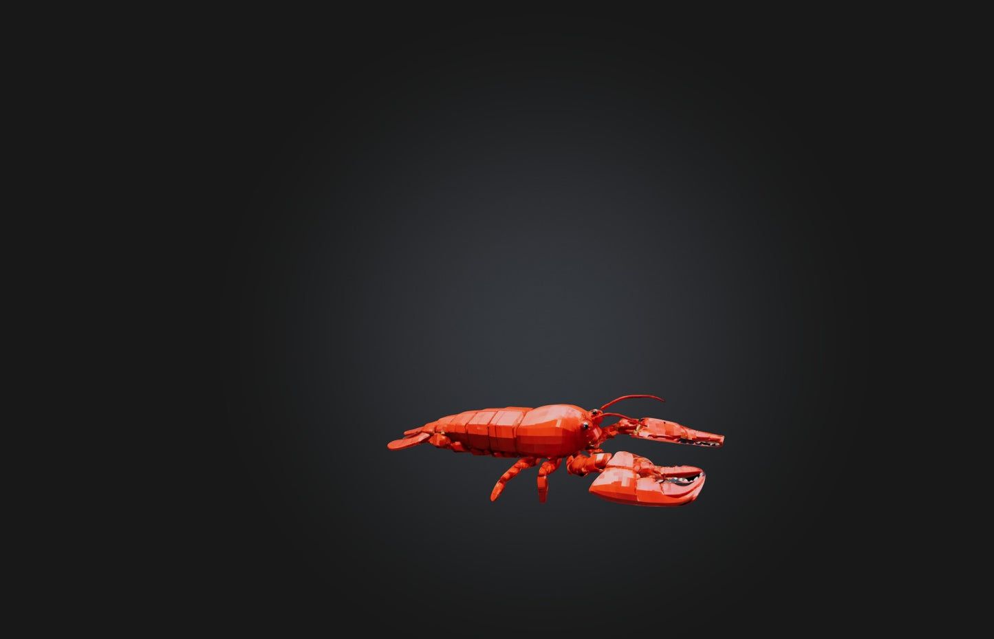 3D model Voxel Lobster VR / AR / low-poly