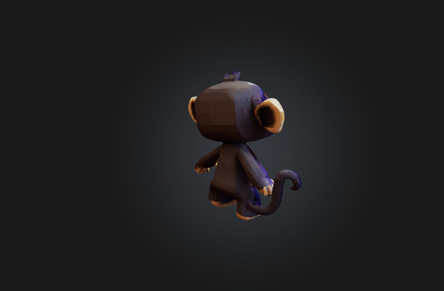 3D model Voxel Monkey VR / AR / low-poly