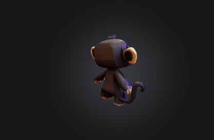 3D model Voxel Monkey VR / AR / low-poly