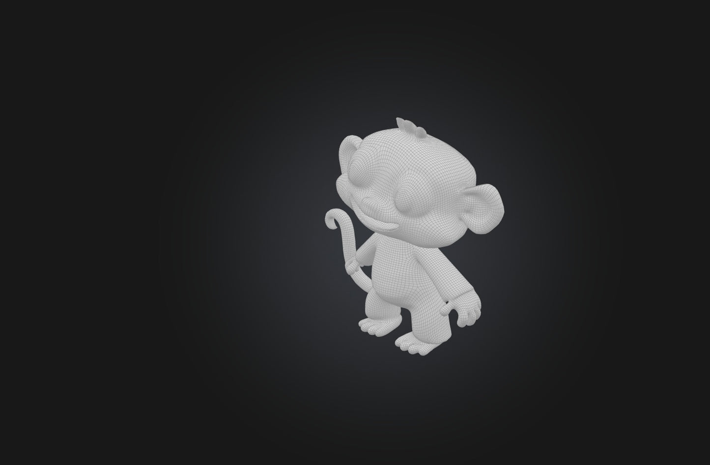 3D model Voxel Monkey VR / AR / low-poly