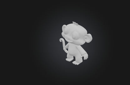 3D model Voxel Monkey VR / AR / low-poly