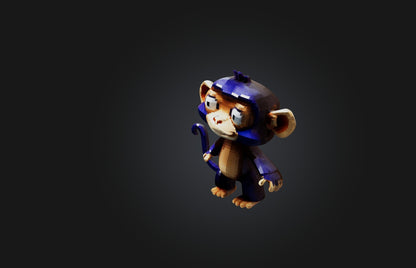 3D model Voxel Monkey VR / AR / low-poly