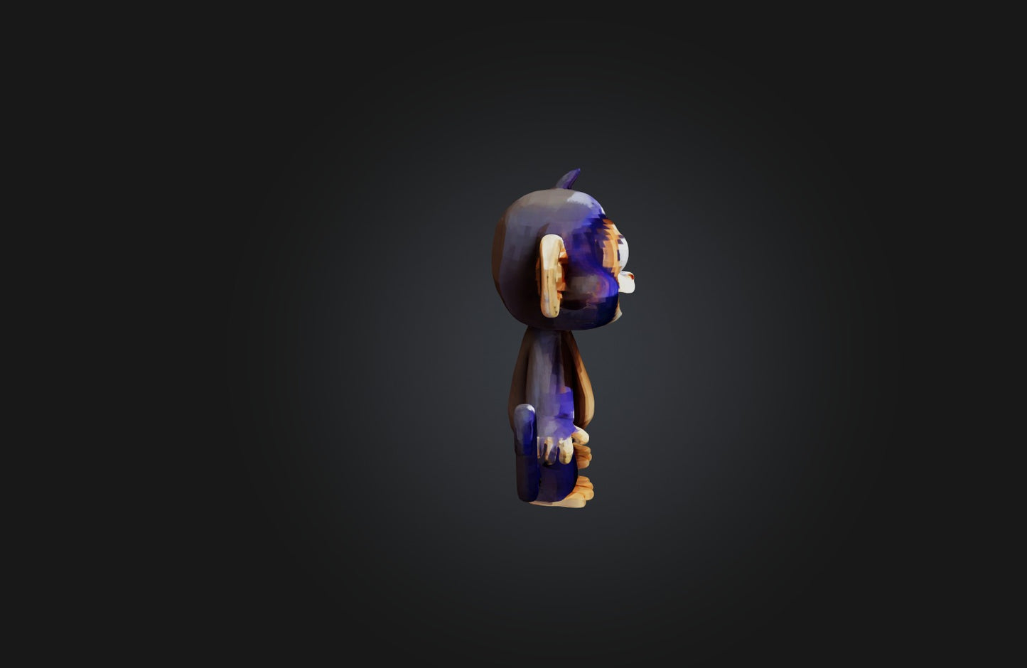 3D model Voxel Monkey VR / AR / low-poly