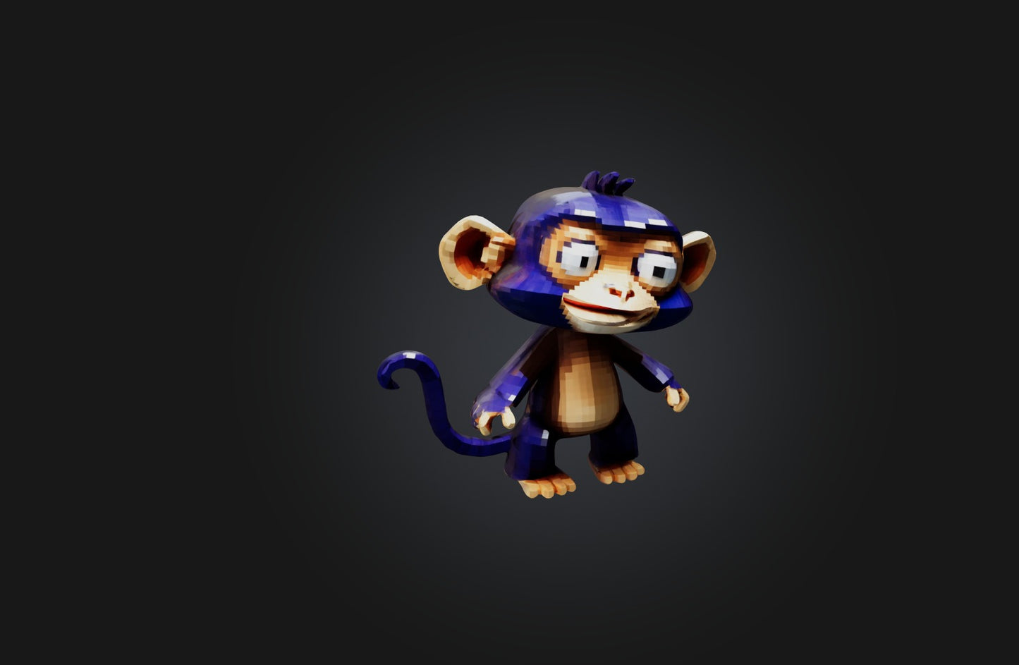 3D model Voxel Monkey VR / AR / low-poly