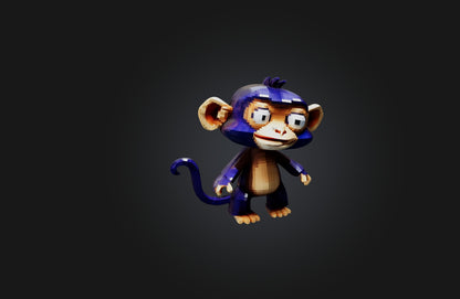 3D model Voxel Monkey VR / AR / low-poly