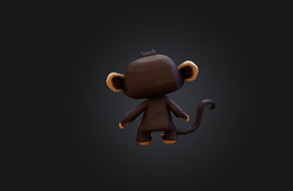 3D model Voxel Monkey VR / AR / low-poly