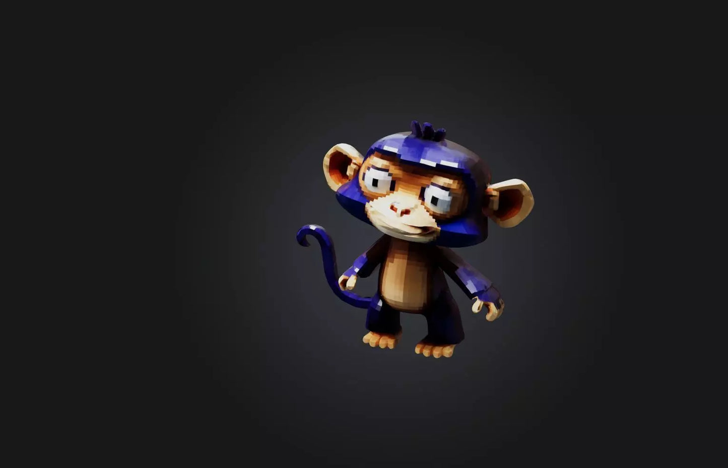 3D model Voxel Monkey VR / AR / low-poly