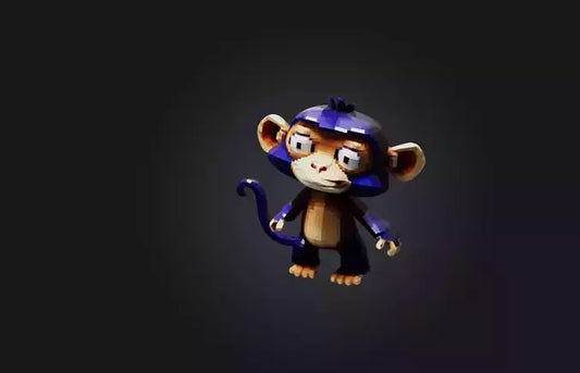 3D model Voxel Monkey VR / AR / low-poly