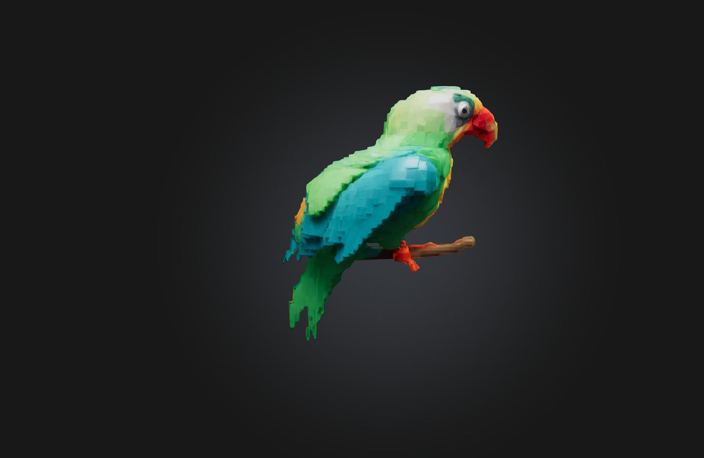3D model Voxel Parrot VR / AR / low-poly