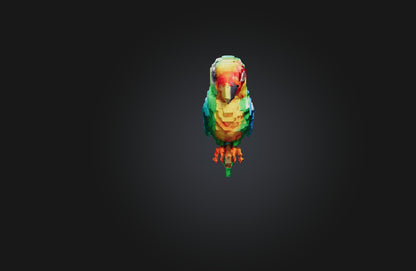 3D model Voxel Parrot VR / AR / low-poly