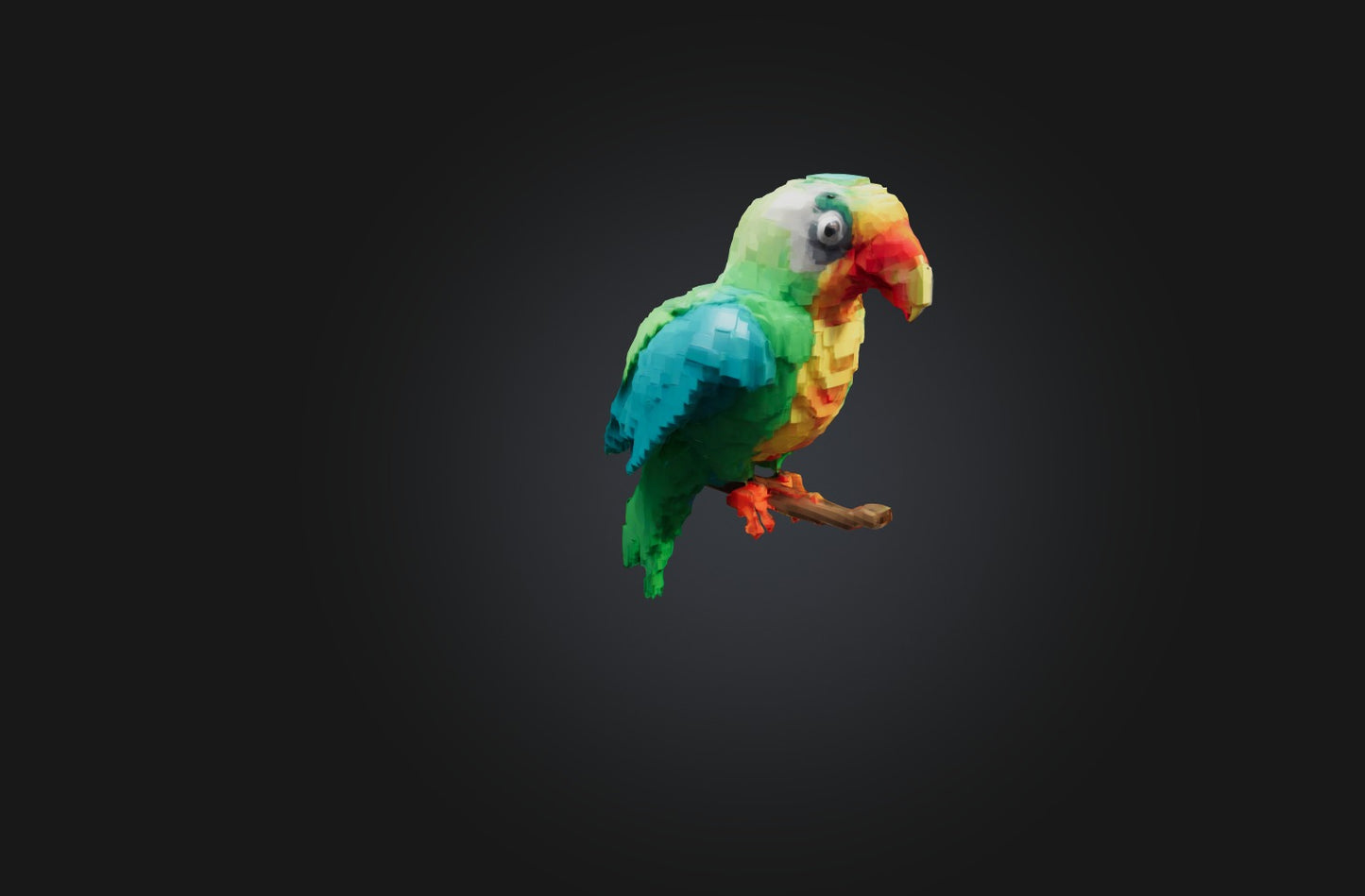 3D model Voxel Parrot VR / AR / low-poly