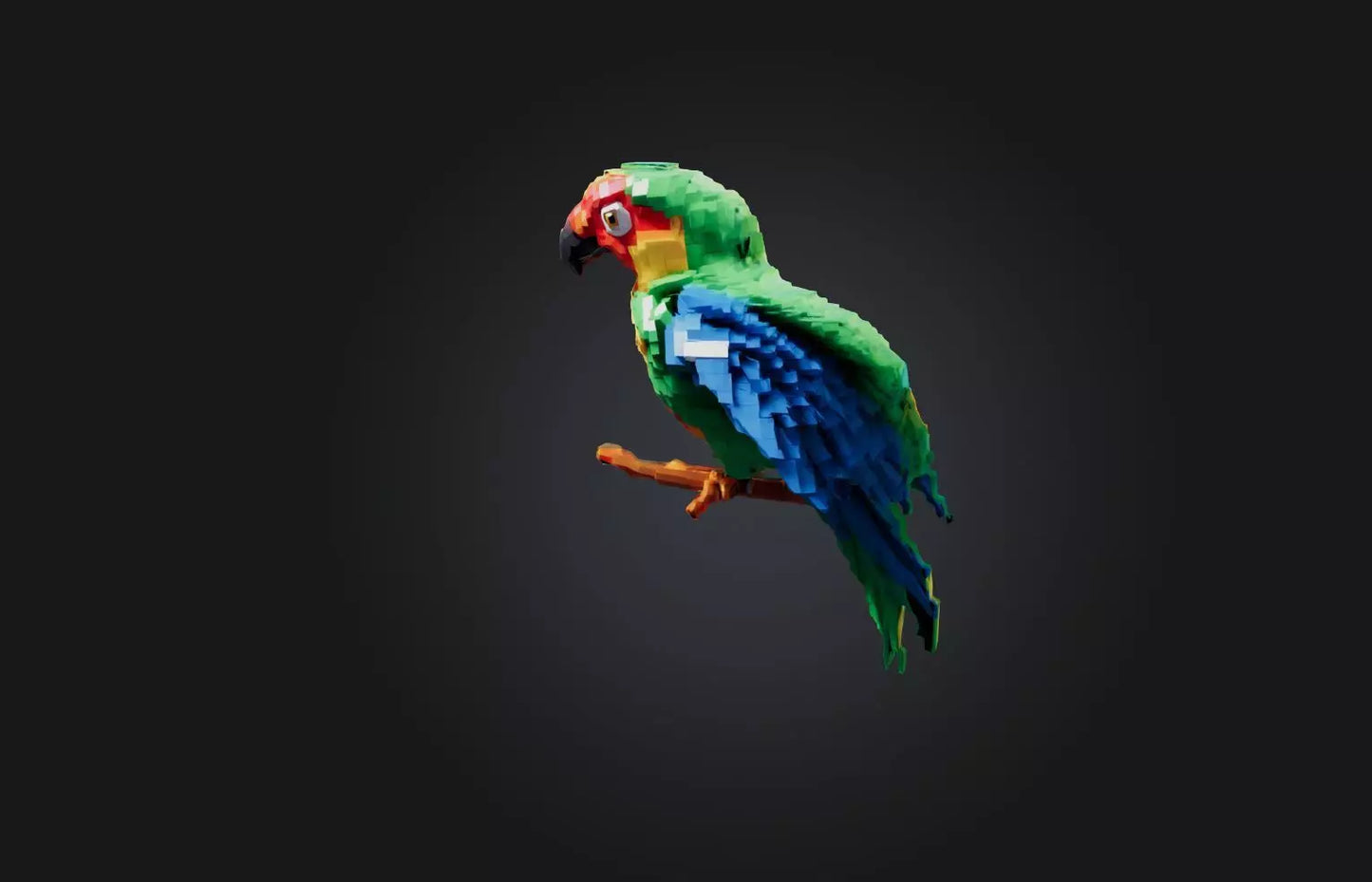 3D model Voxel Parrot VR / AR / low-poly