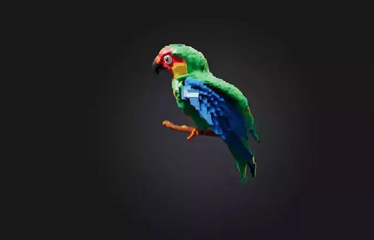 3D model Voxel Parrot VR / AR / low-poly