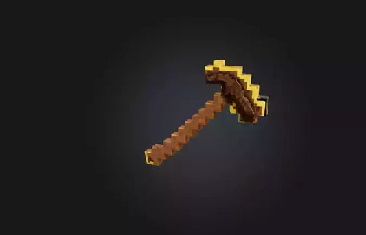 3D model Voxel Pickaxe VR / AR / low-poly