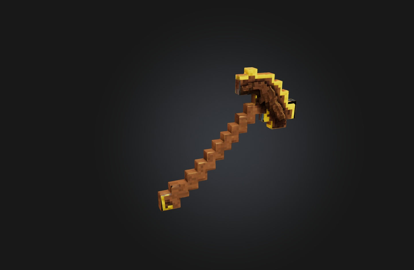 3D model Voxel Pickaxe VR / AR / low-poly