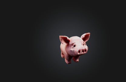 3D model Voxel Pig VR / AR / low-poly