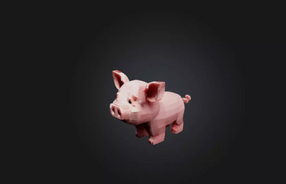 3D model Voxel Pig VR / AR / low-poly