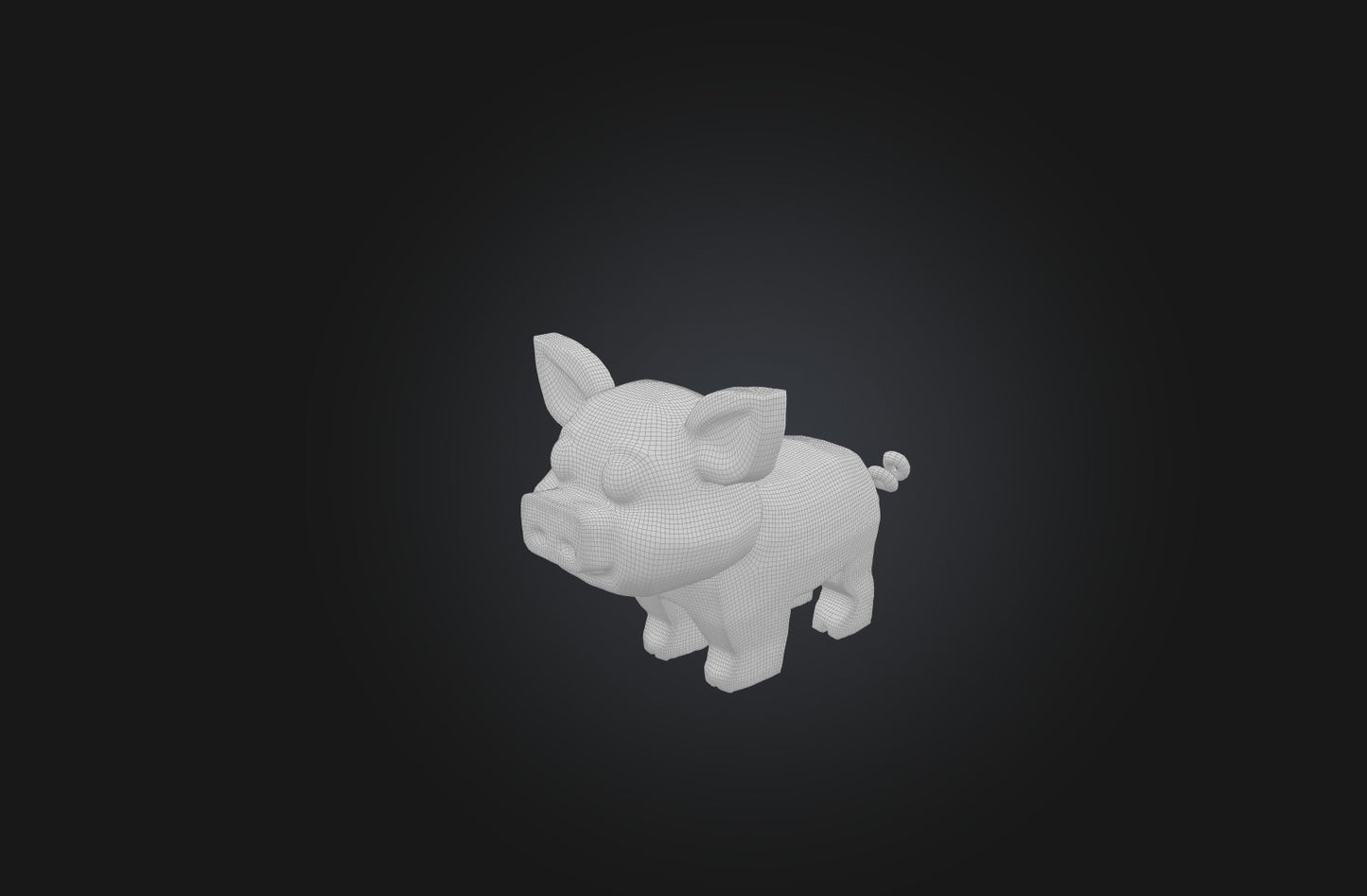 3D model Voxel Pig VR / AR / low-poly