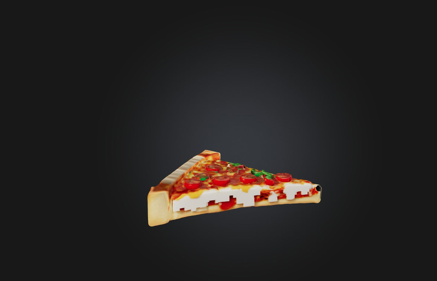 3D model Voxel Pizza Slice VR / AR / low-poly