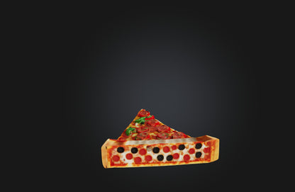 3D model Voxel Pizza Slice VR / AR / low-poly