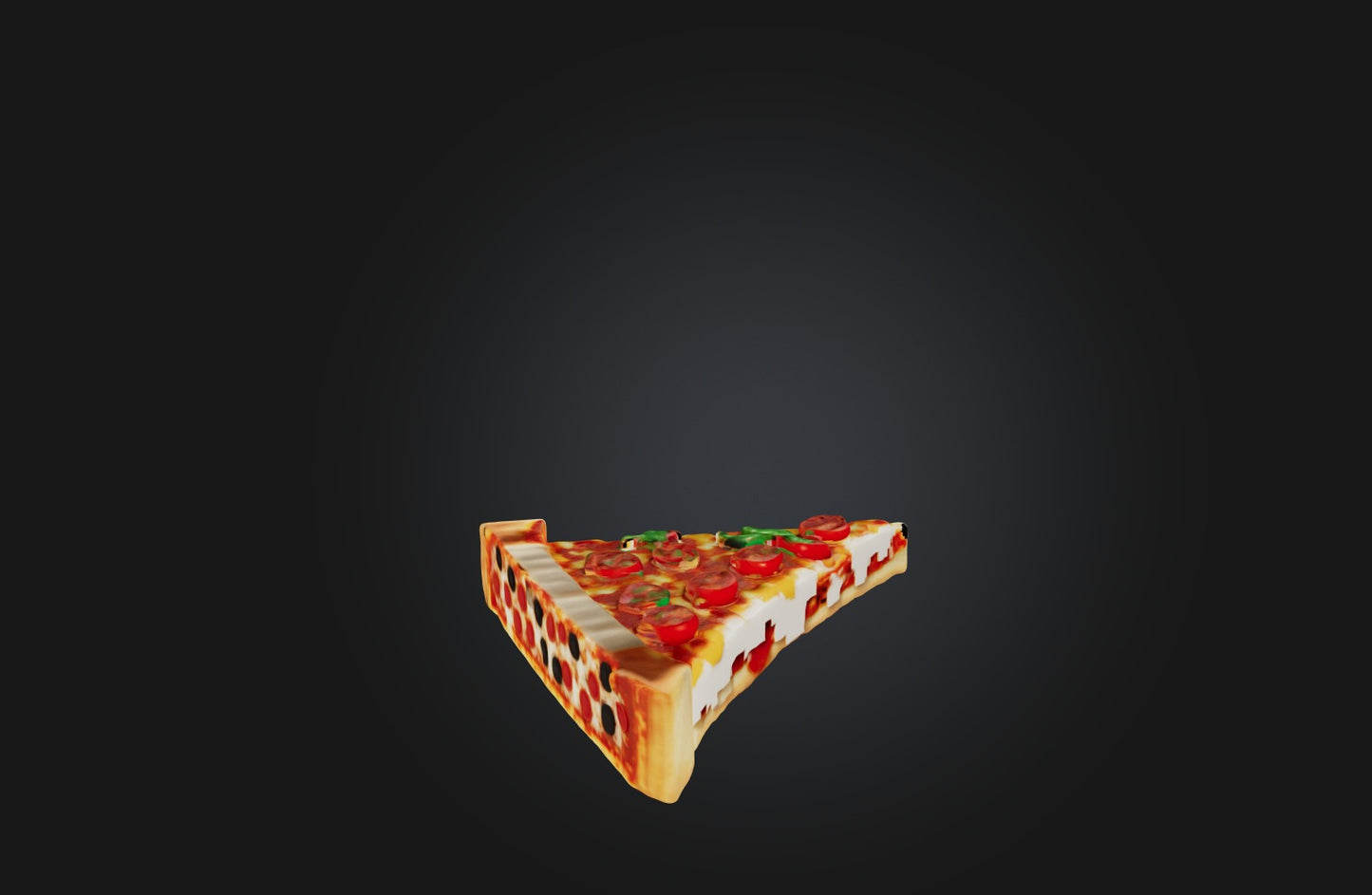 3D model Voxel Pizza Slice VR / AR / low-poly