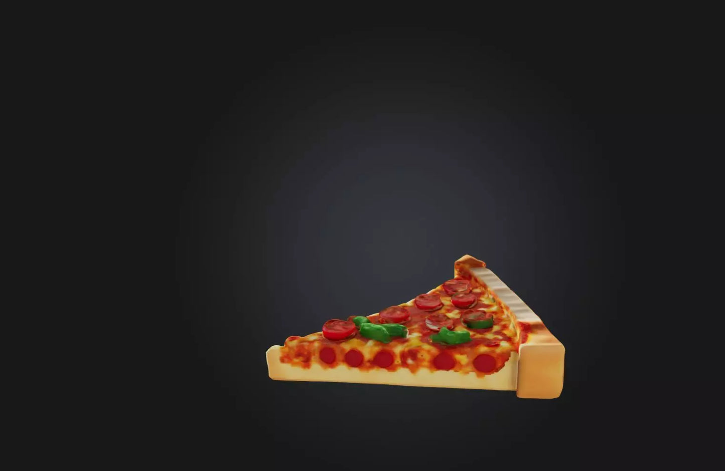 3D model Voxel Pizza Slice VR / AR / low-poly