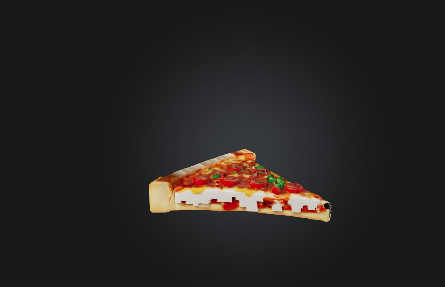 3D model Voxel Pizza Slice VR / AR / low-poly