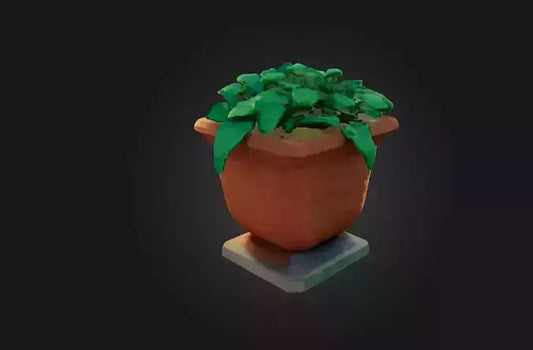 3D model Voxel Pot VR / AR / low-poly