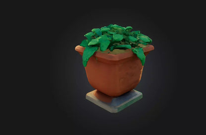 3D model Voxel Pot VR / AR / low-poly
