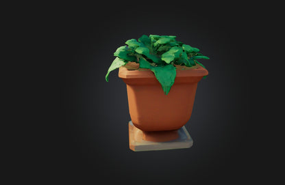 3D model Voxel Pot VR / AR / low-poly